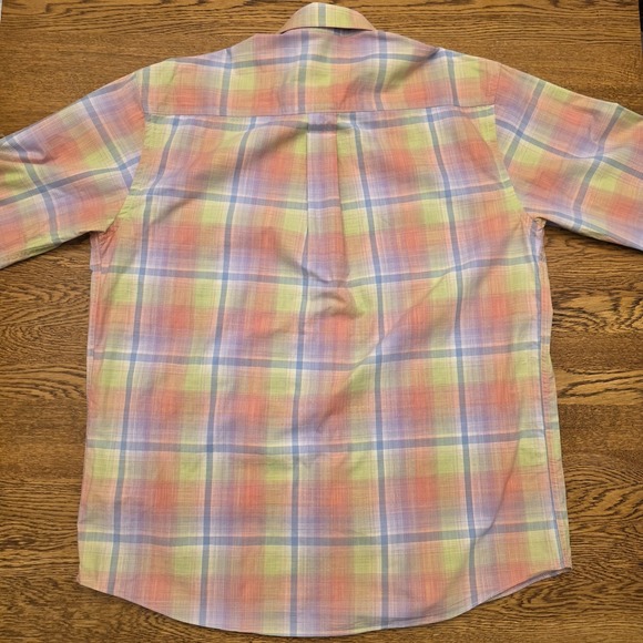 Alan‎ Flusser Large Pink Plaid Long Sleeve Button Up Shirt  Preppy Dress Work - Picture 12 of 16